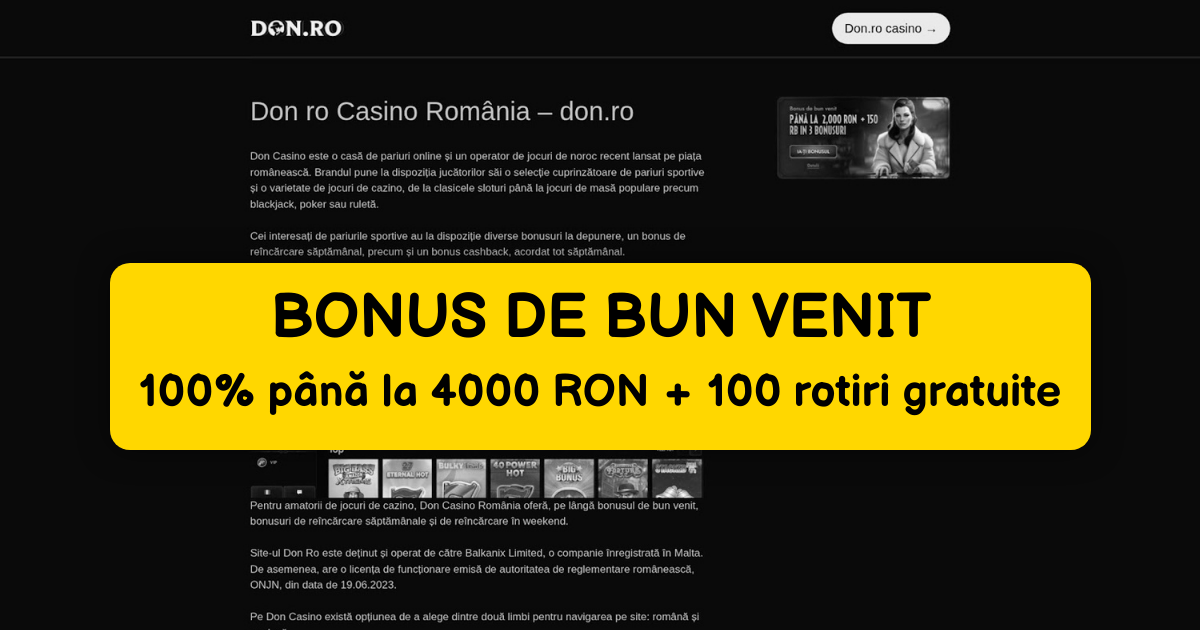 Don Casino - Sloturi Online Premium | Site Oficial România
